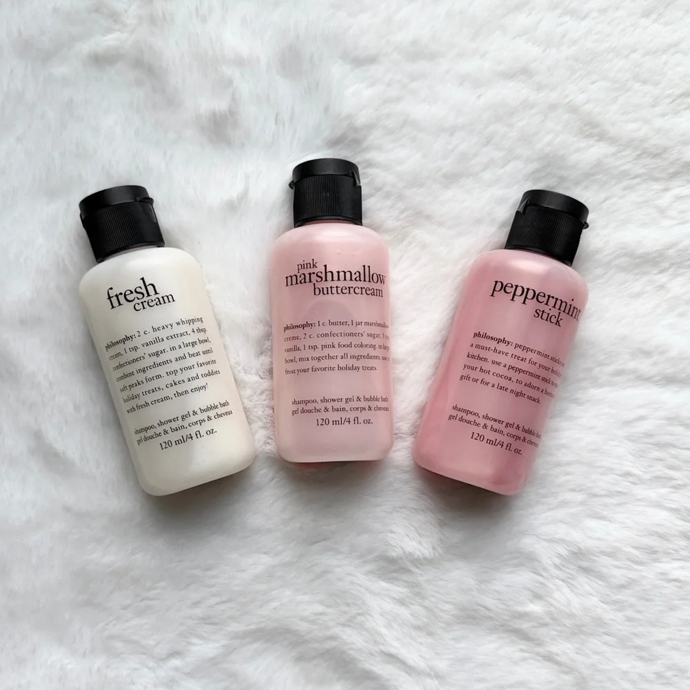 NEW Philosophy Body Wash Fresh cream, Pink Marshmallow Buttercream, Pepp Stick